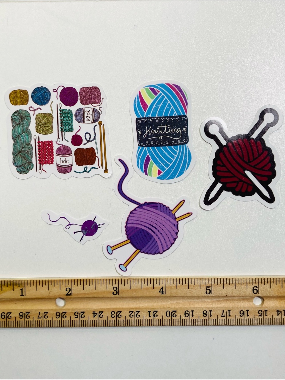 5 for $10:‎ 5 Knitting WATERPROOF Stickers  🧶 💗